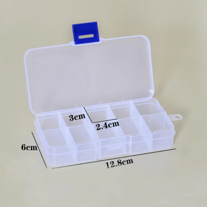 Пластиковая коробка для хранения 10 решетчатых демонтажных прозрачных аппаратных кнопок рыболовные аксессуары ювелирные изделия Твердые бусины Электрический