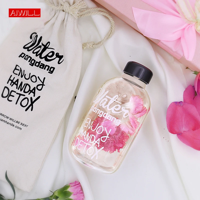 AIWILL 1000 ملليلتر 600 ملليلتر زجاجات مياه من الزجاج فتاة الطلاب الرياضية زجاجات الإبداعية زجاجة عصائر غلاية مع حقيبة