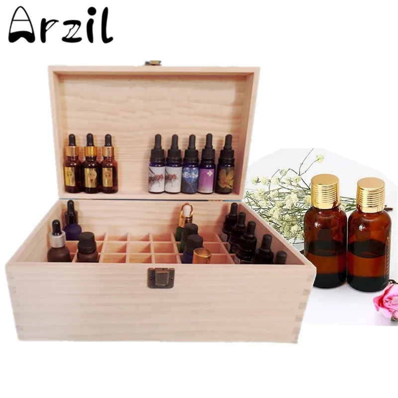40 Grids Wood Box Essential Oil Bottle Accessories 15ml And 100ml Storage Bottle Jars Hygiene Storage Boxes Bins
