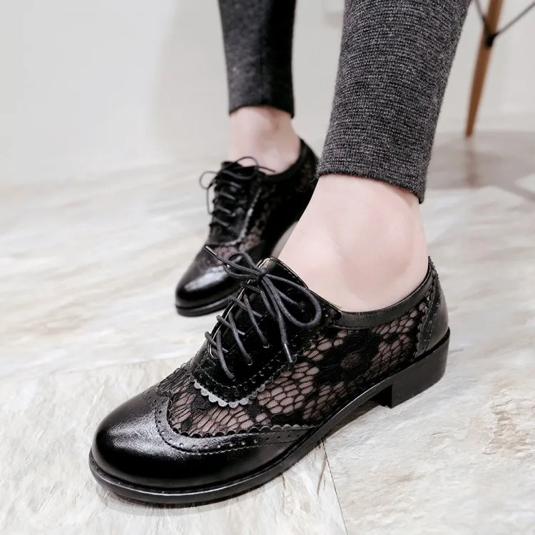 raid fab chunky flat lace up shoes in black