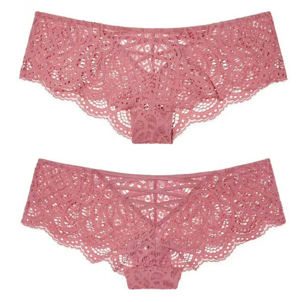 Sexy Underwear Hollow Out Cross Lace Up Thongs and G String Women Panties Elastic Lace Bandage Transparent Black Briefs Strings