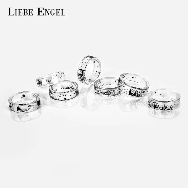 Кольцо LIEBE ENGEL для женщин кольцо из смолы с чернилами ручной работы медузы