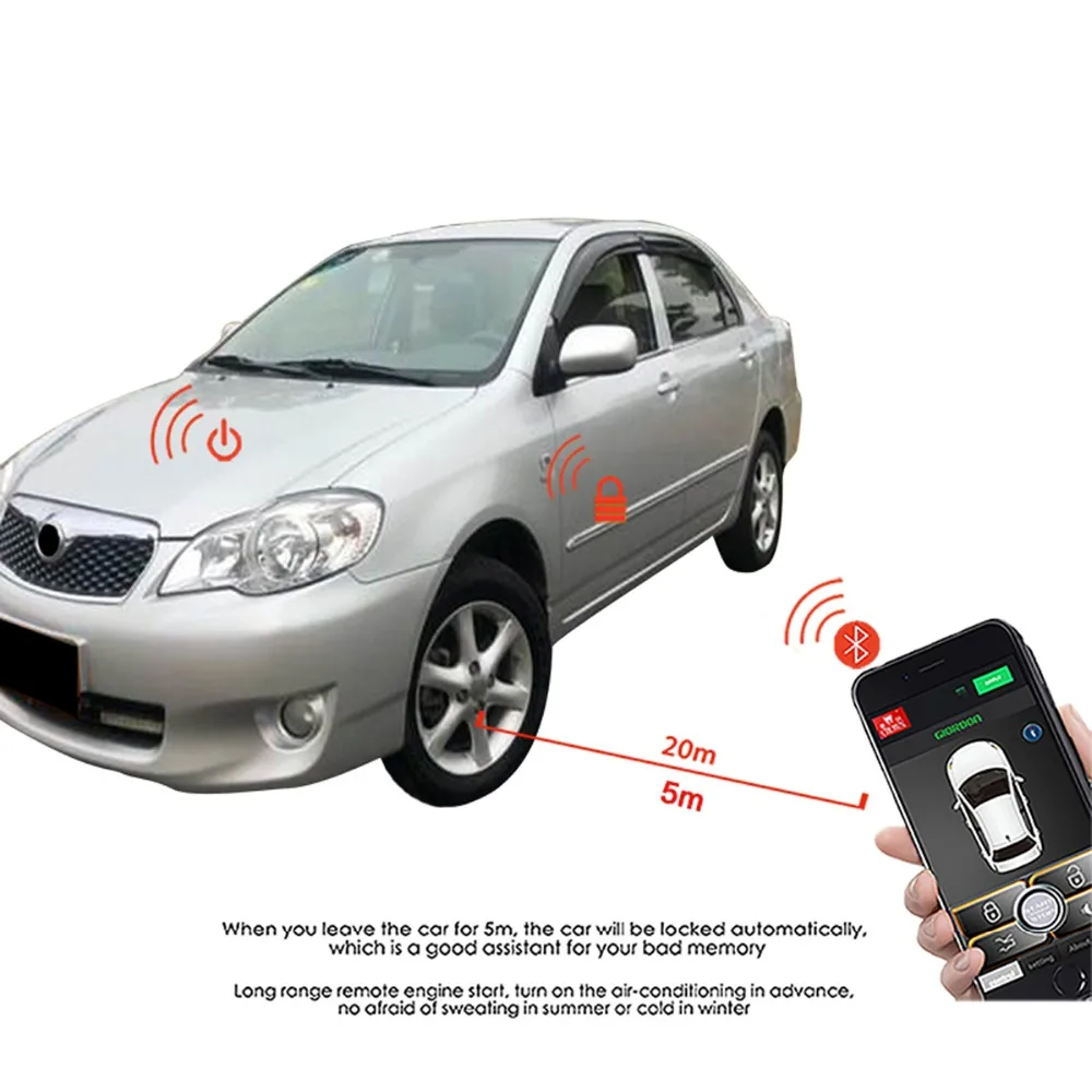 Corolla 2011 Автомобильные аксессуары без ключа система комфорта доступа PKE Phone APP удаленный запуск автомобиля двигателя автомобиля сигнализации Push 913