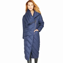 Высококачественное зимнее длинное пальто для женщин европейский и американский стиль плюс размер пуховик женский большой отложной воротник верхняя одежда ZS380