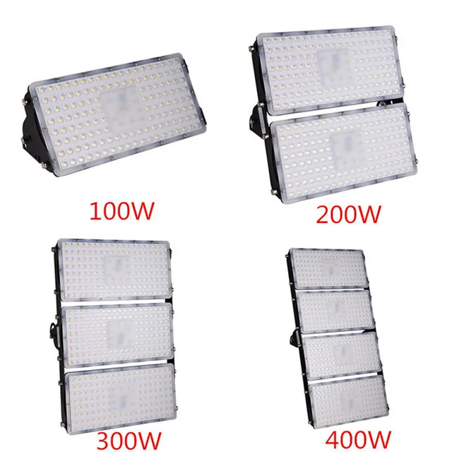 6 Pcs โมดูลไฟ LED น้ำท่วม 100 W 200 W 300 W 400 W 110 V 220 V SMD 2835 กันน้ำ LED กลางแจ้งสวนโคมไฟถนน Floodlight