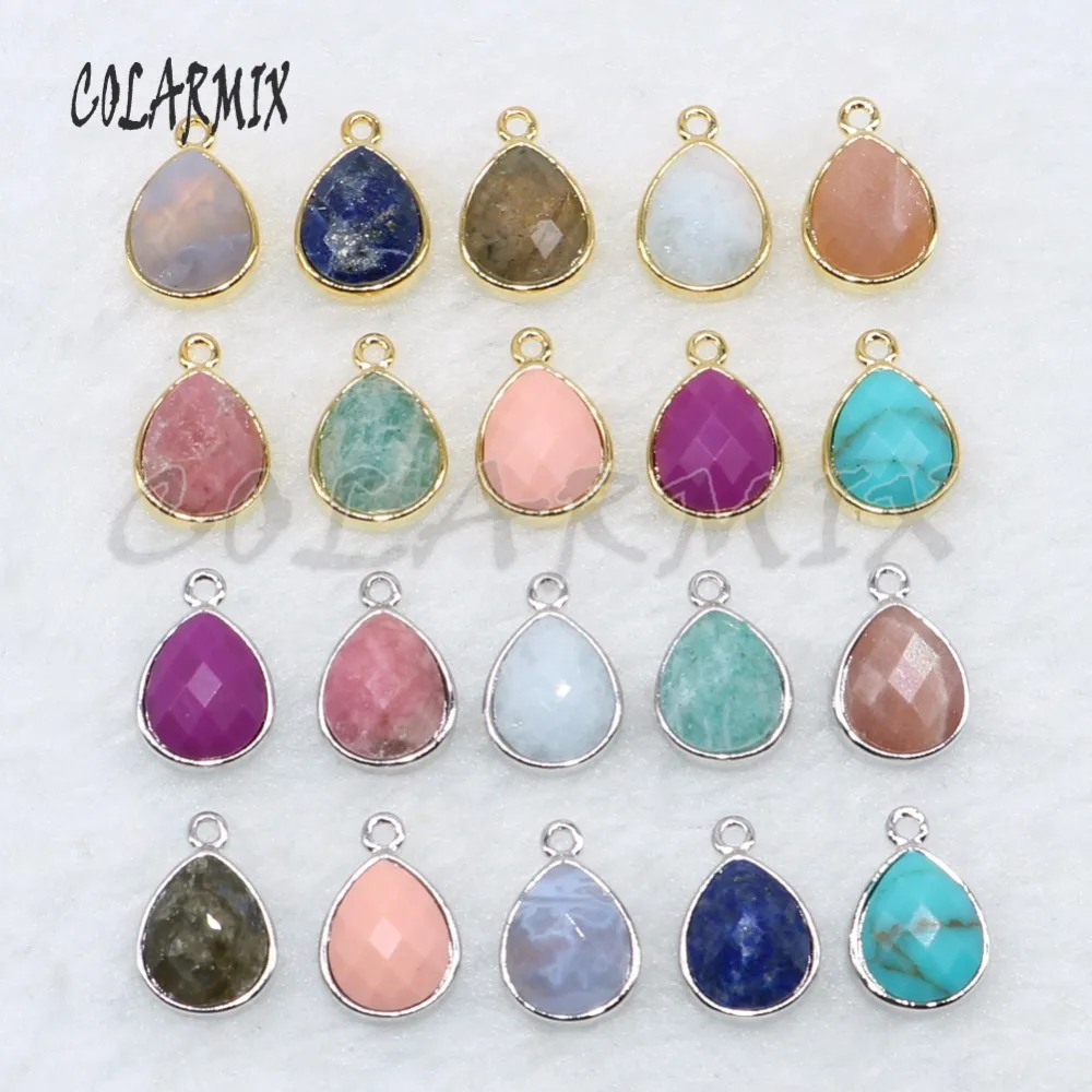 10 pieces small natural stone charm drop pendants charm wholesale