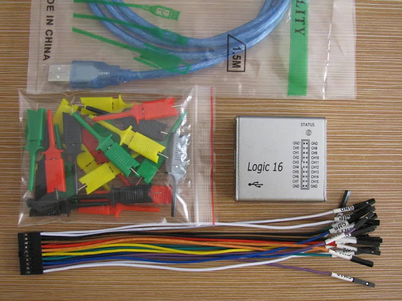 

USB Logic Analyzer 100M max sample rate,16Channels,10B samples,MCU,ARM,FPGA debug tool super Oscilloscope