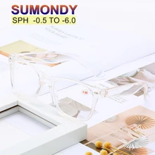 SUMONDY Рецептурные очки для близорукости SPH от 0 до 6,0 для женщин и мужчин модные прозрачные оправа Оконечные очки для близоруких UF55
