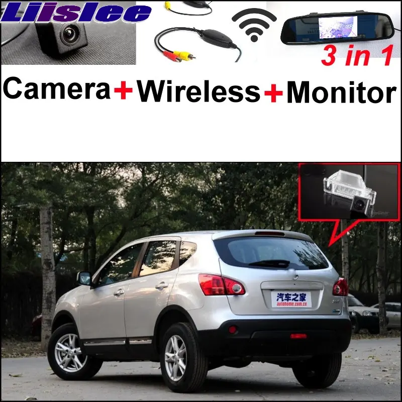 Liislee For Nissan Qashqai Dualis 3 in1 Special Rear View Camera + Wireless Receiver + Mirror Monitor Easy DIY Parking System