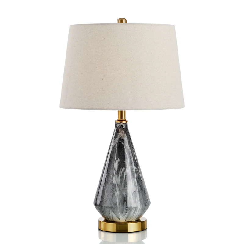 

Postmodern minimalist imitation marble table lamp American bedroom bedside lamp hotel clubhouse living room study table lamp