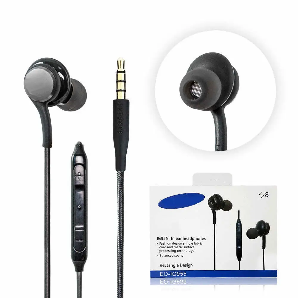 

100 PCS EO-IG955 Earphone S8 S9 Earphone 3.5mm In-Ear Stereo Earphone with retail Package For Galaxy S8 S9/S8 plus