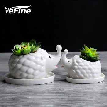 

YeFine Korean Style Cartoon Ceramic Flowerpot Cute Hedgehog Fleshy Plant Pot Culture Fashion Office Home Desktop Decoration