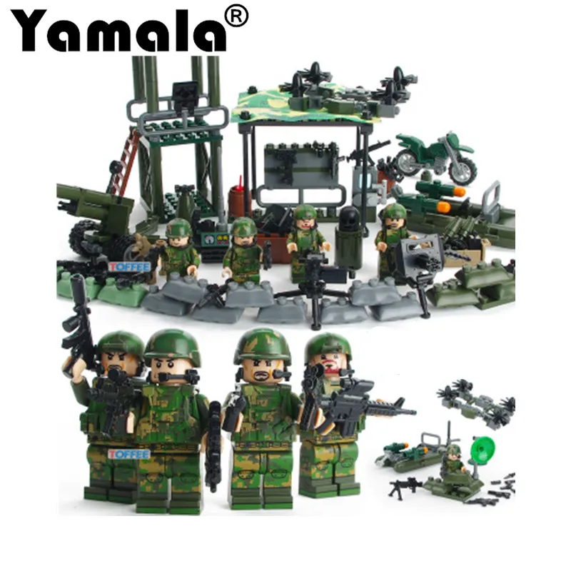 

4in1 Military Firewire Blocks Soldier War Weapon Cannon Dog Bricks Building Blocks Compatible With Legoingly