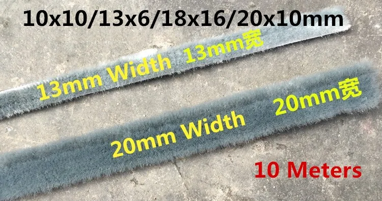 

10*10/13x6/18*16/20*10mm 10Meters/set Widened self-adhesive tops Door and window seals Windproof strips Soundproof windows