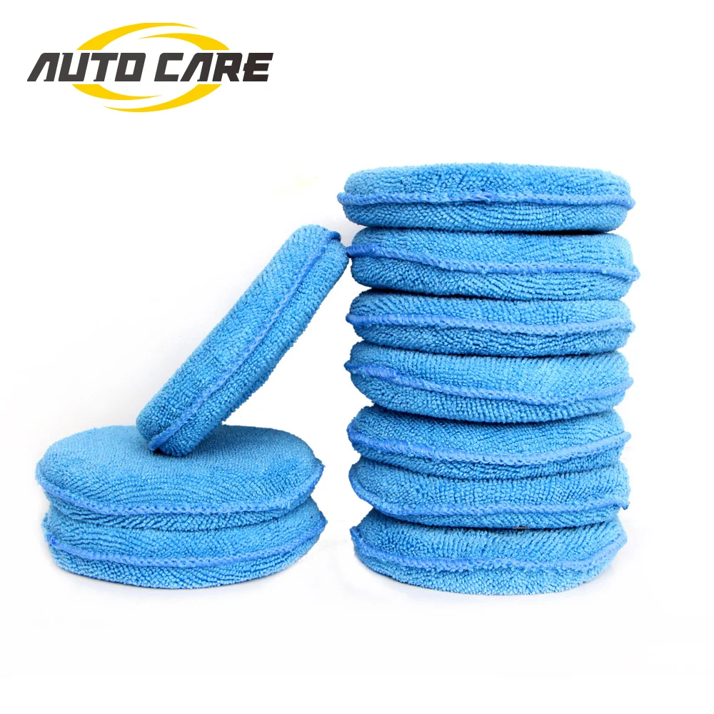 

10 Pack 5 inch Microfibre Wax Applicator Pad Sponge Car Polish Cleaner no Pocket