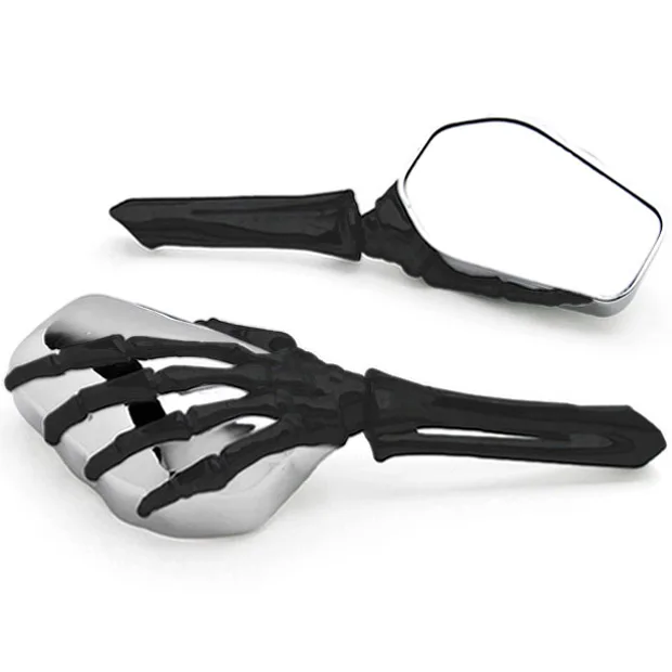 Brand new Chrome Black Custom Motorcycle Skeleton Mirrors For Yamaha Road Star Silverado XV Midnight Brand new Chrome Black Custom Motorcycle Skeleton Mirrors For Yamaha Road Star Silverado XV Midnight