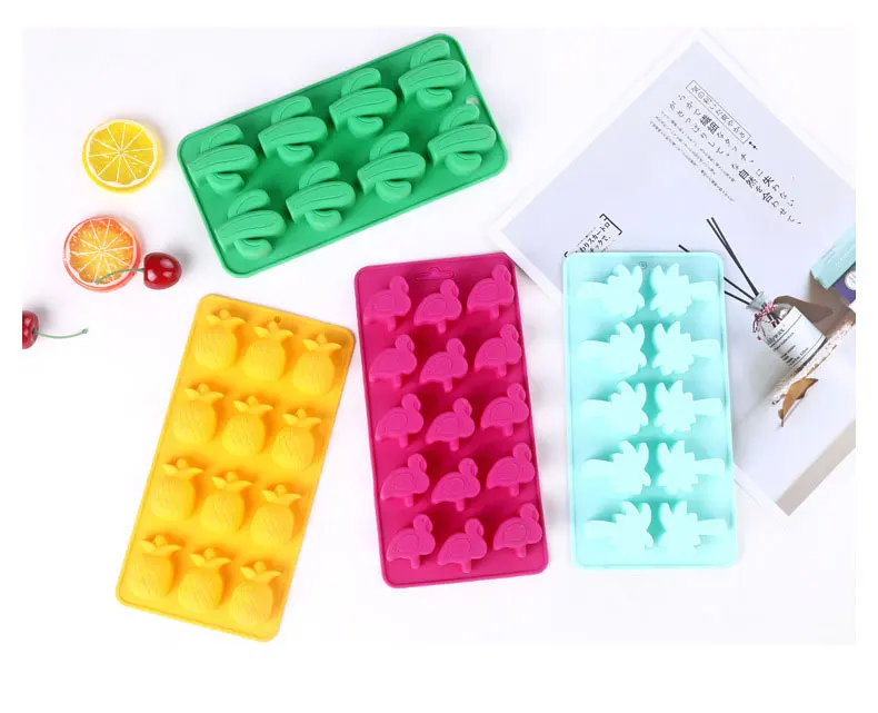 8 сетки Пищевой Силиконовый поднос для льда фруктовый лед производитель кубиков DIY креативная маленькая форма для льда Фламинго Форма кухонные аксессуары