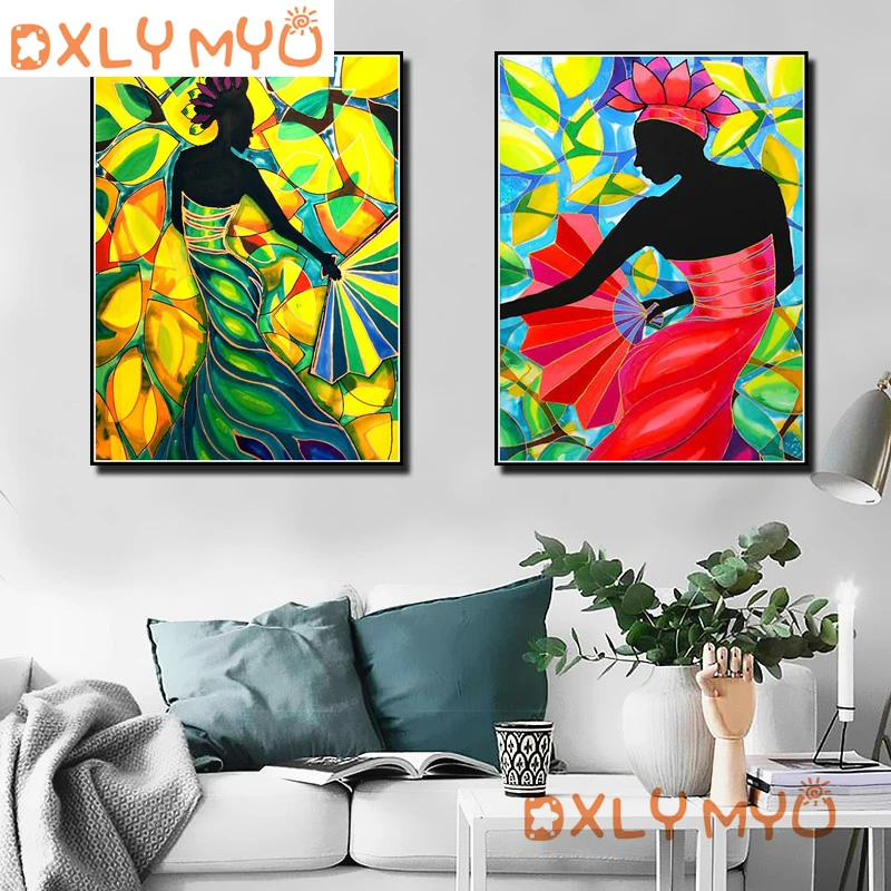 

5d DIY Diamond Painting Full Square Diamond Embroidery African Style Woman Picture of Rhinestones Mosaic Set Handmade Crafts