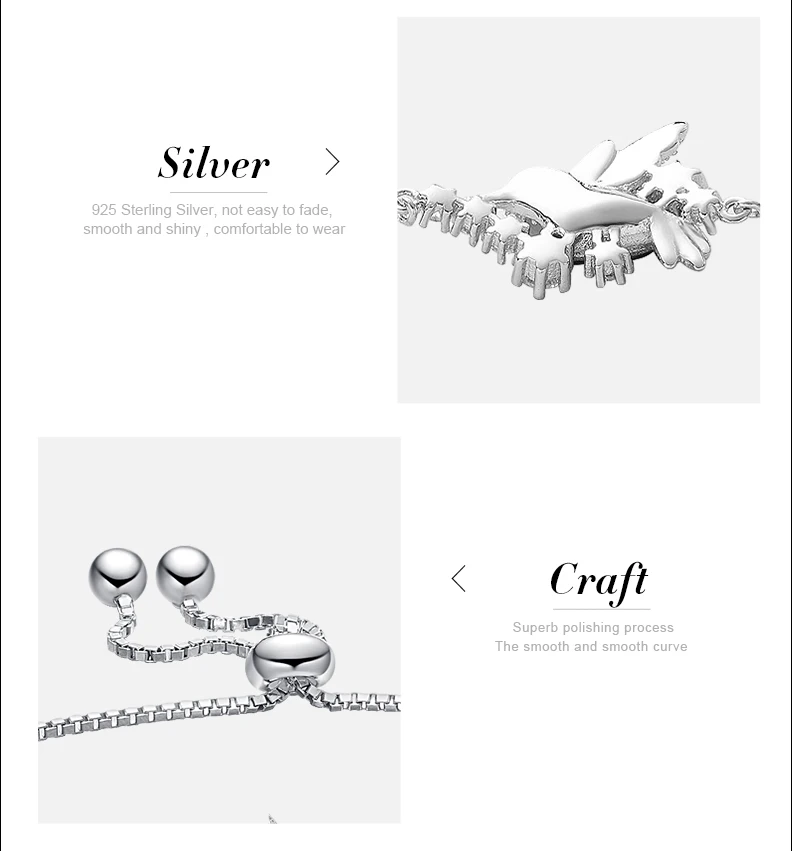 Cdyle 925 Sterling Silver Bird Bracelet Embellished with crystal Link Chain Bracelet Jewelry Gift armband damen
