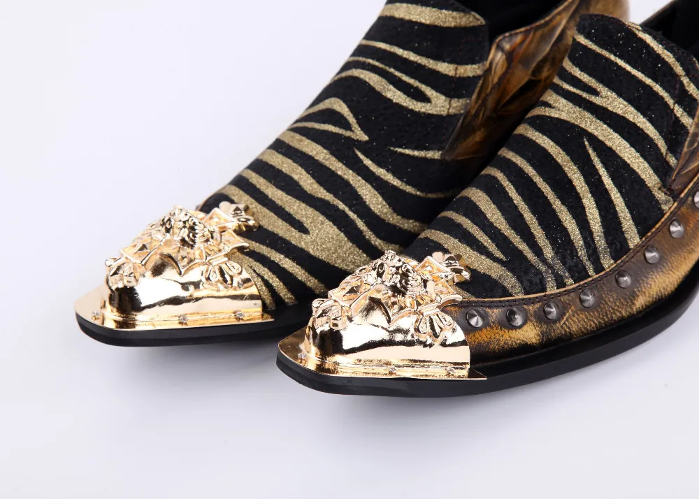 Batzuzhi Роскошный металлический наконечник Формальные Мужские модельные туфли кожаные шипы шипованных Для мужчин вечерние свадебные Обувь для вечеринок; большой размер US12