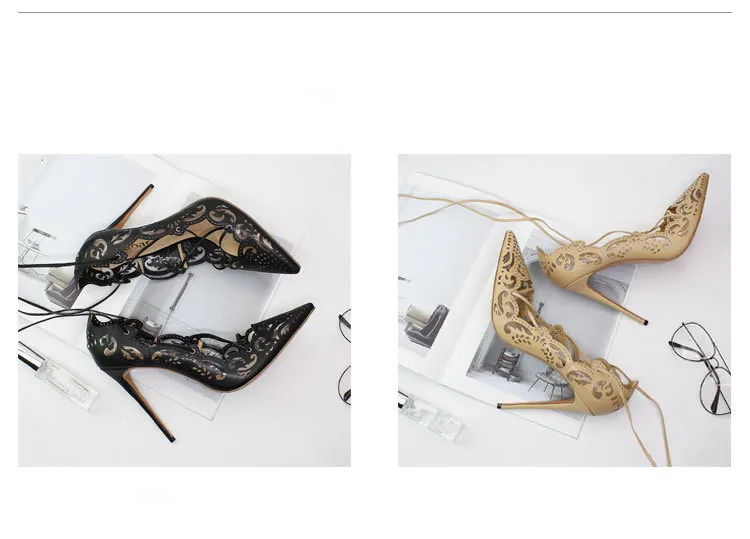 Одежда высшего качества обувь с ремешком на щиколотке Для женщин женские туфли-лодочки пикантные туфли с острым носком на высоком каблуке Женская обувь тонкий каблук открытые туфли на каблуке женская офисная обувь D007A