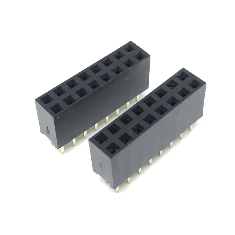 50PCS 2X8 Pin 16P 2.54mm Double Row Female Straight Header Pitch Socket Strip  