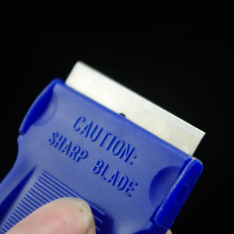 

4.5*4.2cm car wrap tint tool squeegee Blue Single Edge Mini-Razor Blade Scraper +blade for vinyl glue removing MX-170
