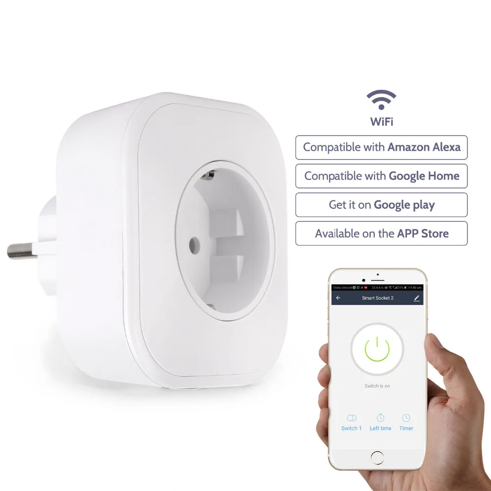 

RorainT WIFI Smart Socket USB Interface Smart Home Mobile APP Remote Control Voice Timing Remote Control EU, UK Socket