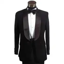 Для мужчин тонкий черный смокинг костюмы Свадебные платья Костюмы комплект певец маг производительность сценический костюм одежда