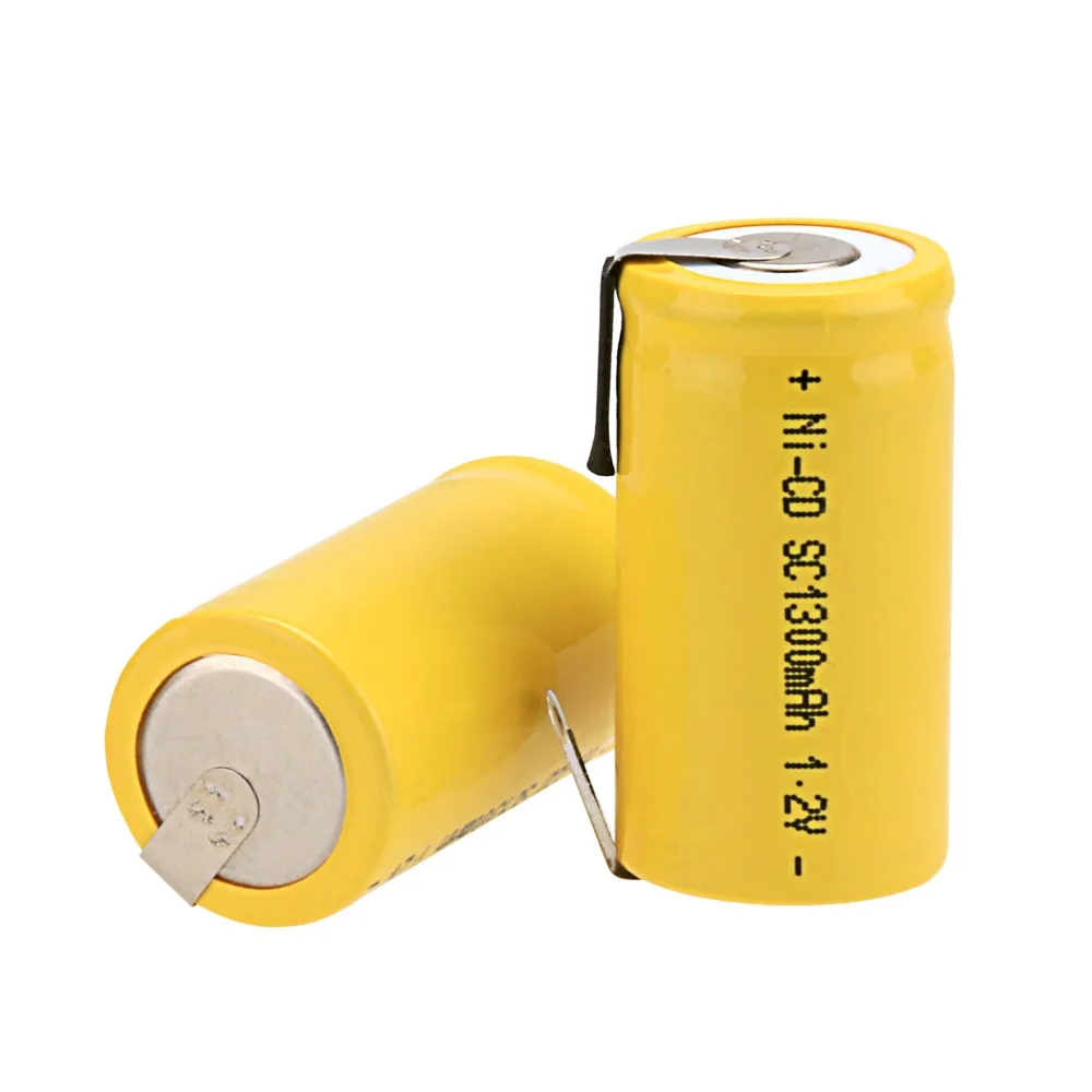 12x Yellow Tab Ni Cd 1 2 в 1300 мАч перезаряжаемая батарея Sub C SC NiCd перезаряжаемые батареи США