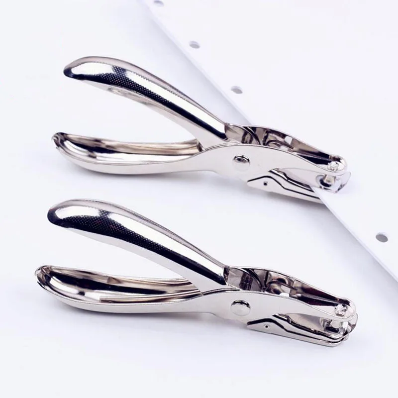 

1pc Metal Single Hole Punching Pliers Punching Diameter 6mm Paper Depth 16mm Hand-Held Manual Puncher Office Stationery