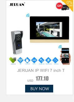 JERUAN IP WI-FI 7 дюймов Сенсорный экран видео Звонок домофона Системы комплект 720 P AHD запись монитор ИК км Камера Поддержка android IOS