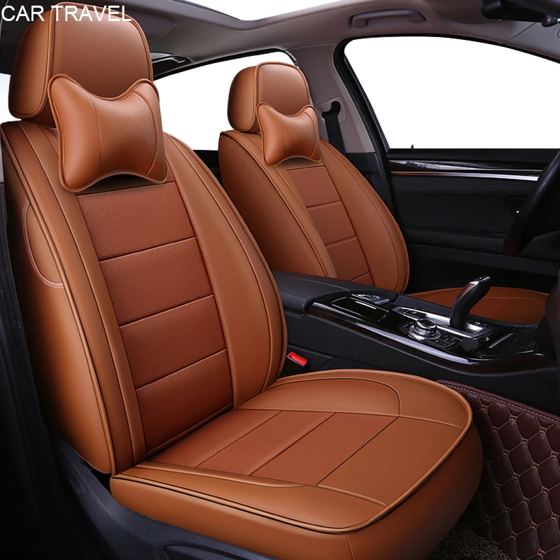 Kopen Lederen autostoel cover Volkswagen vw passat polo golf tiguan jetta touareg Sharan auto accessorie autostoeltjes styling
