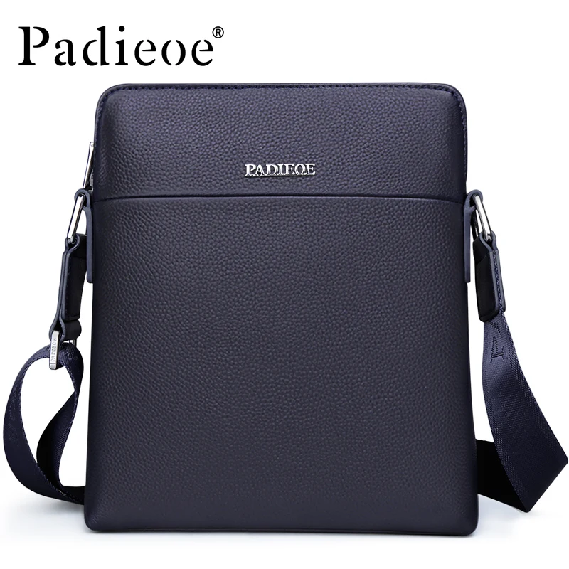 

Padieoe Brand Men Bag Cowhide Genuine Leather Male Crossbody Shoulder Bag Small Messenger Bags
