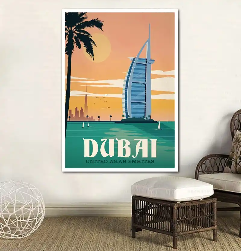 Posteres Vintage De Decoracion Del Hogar Dubai Edificio Paisaje De