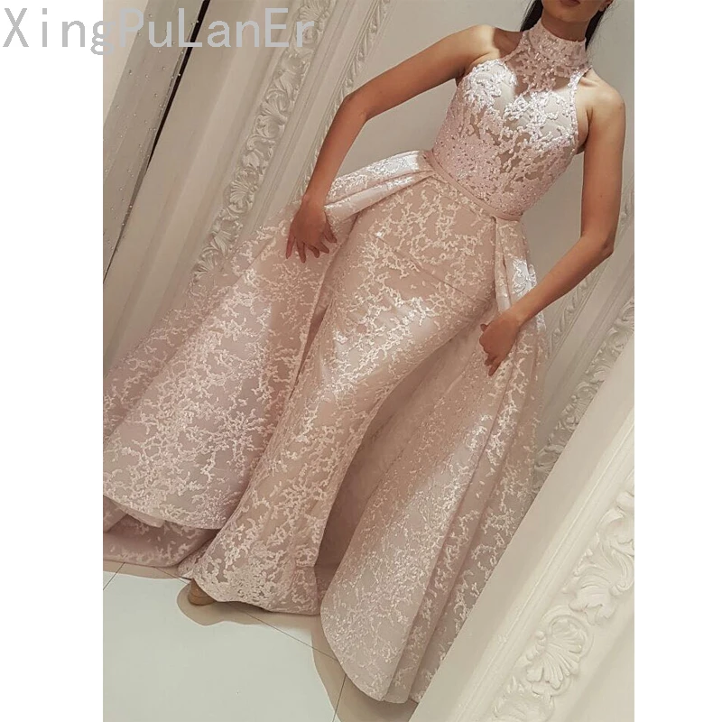 Mermaid Hoge Hals Moslim Avondjurken 2019 Afneembare Rok Kant Islamitische Dubai Kaftan Saudi Arabische Lange Avond Prom Gown Mermaid Hoge Hals Moslim Avondjurken 2019 Afneembare Rok Kant Islamitische Dubai Kaftan Saudi Arabische Lange Avond Prom Gown