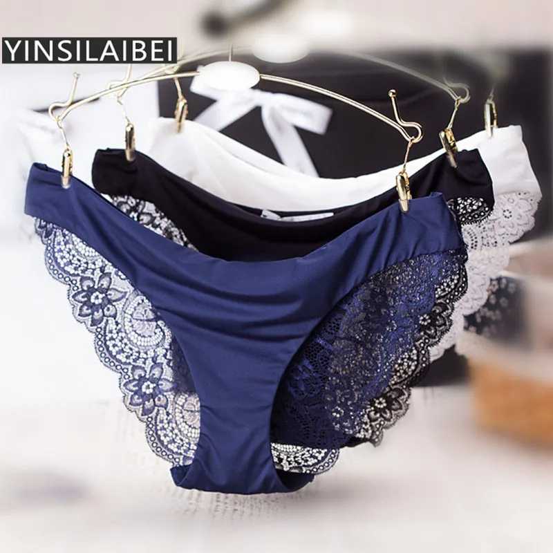 

YINSILAIBEI Plus-Size Ladies Sexy Lace Seamless Underwear for Women Lingerie Female Hollow Out Panties Women's Briefs #0