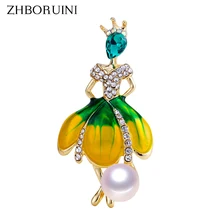 ZHBORUINI, новинка, брошь с жемчугом, для танцев, для девочек, жемчуг, нагрудник, натуральный пресноводный жемчуг, ювелирные изделия для женщин, высокое качество, подарок, булавка