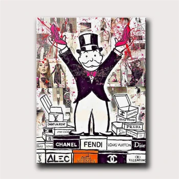 

Alec Monopolys Luxury Brands HD Wall Art Canvas Poster Print Canvas Painting Decorative for Office Living Room Home Decor