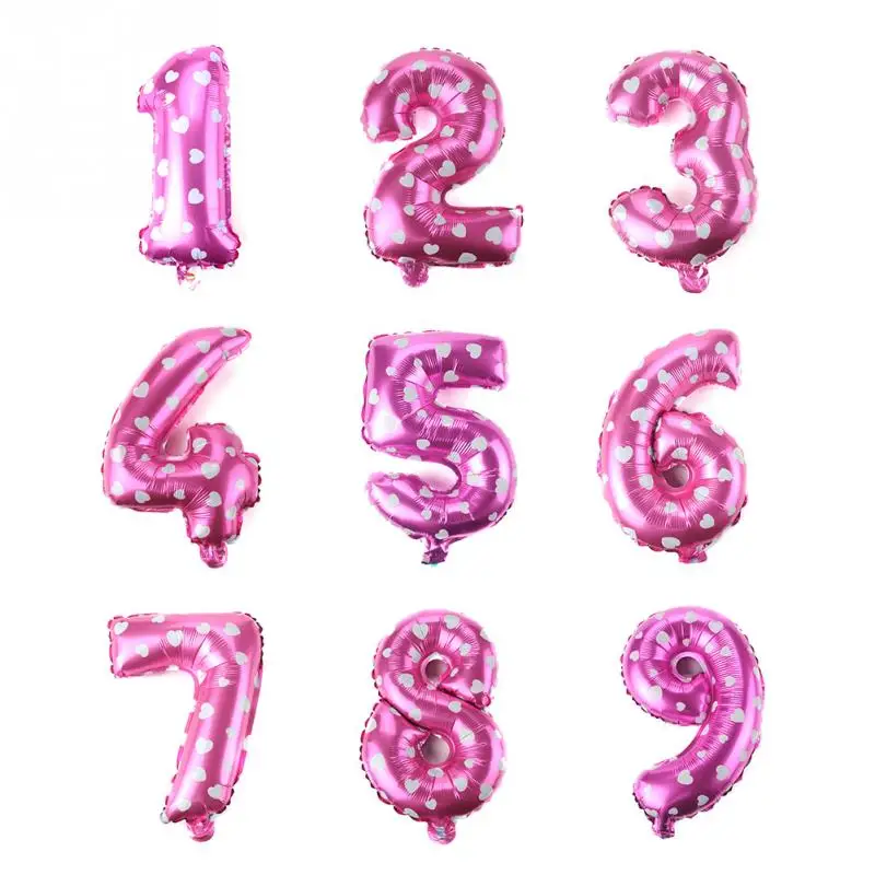 

16 Inch Blue/pink number Balloons happy birthday Wedding Party happy new year Decoration Dressed Baby Funny Toy