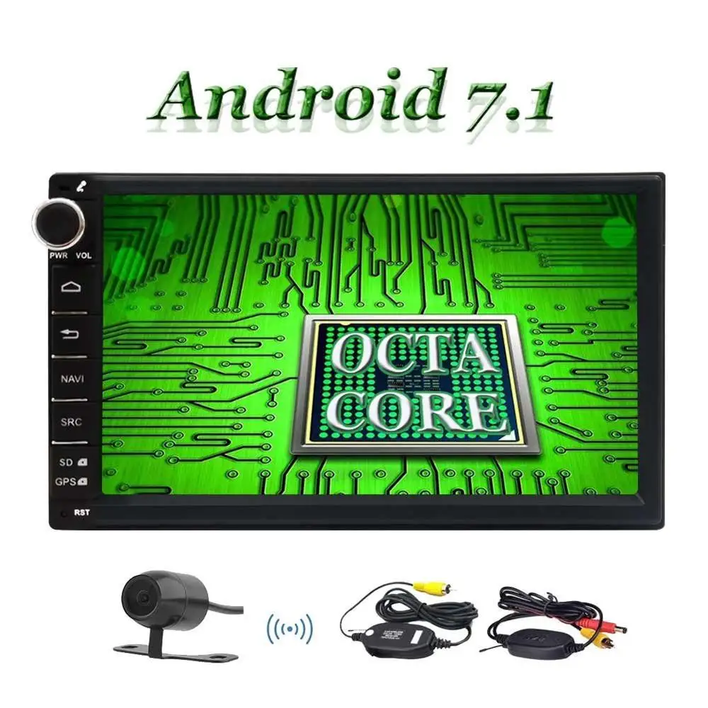 Car Radio 2 Din Stereo GPS Navigation with Bluetooth WIFI 7" HD Touchscreen Receiver Subwoofer Wireless Reverse Camera | Автомобили и