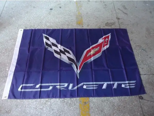 

corvette purple flag , can custom print file,90X150CM size,100% polyster,corvette purple banner