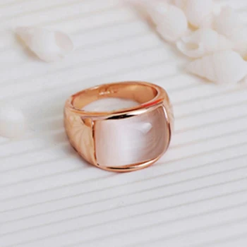 

MOONROCY Free Shipping Fashion Jewelry Wholesale Rose Gold Color Opal Crystal Ring Jewelry Rings for Women Girl Gift