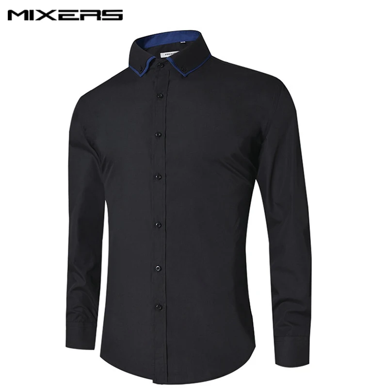 2018 New Design Casual Shirt Men Long Sleeve Big Size Mens Cotton Business Formal Shirt Slim Fit Casual Dress Shirts Men Camisas