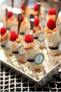 

60 pcs/lot Hard Plastic Party Disposable Dessert Cake Cup Shot Glasses Mini Tall Dessert Cup For Festival Wedding Decoration
