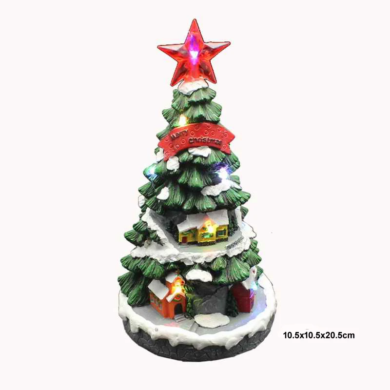 Christmas Collection Decor Gifts Resin Christmas Tree with LED Light Up