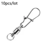 10pcs/ Ball Bearing Fishing Swivel With Nice Snap Silver Stainless Steel Hard Fishing Lure Connector Accessories Tackle ► Photo 2/6