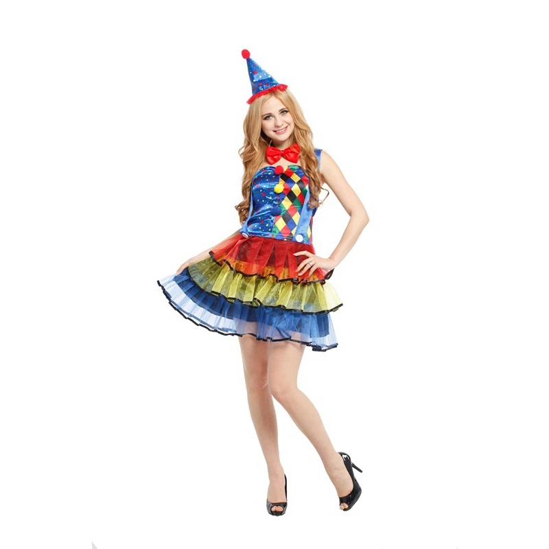 Umorden Хэллоуин Праздник Пурим Взрослые женщины Сияющие мисс Цирк Клоун Костюмы; костюм для косплея для женщин W 0159