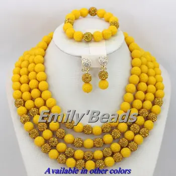 

4 Layers Nigerian Wedding Costume African Coral Beads Necklace Bracelet Clip Earrings Jewelry Set Wholesale Free Shipping CJ204