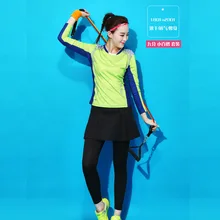 Комплект одежды для настольного тенниса, одежда для бадминтона, женские длинные штаны, юбка, Быстросохнущий костюм с длинными рукавами